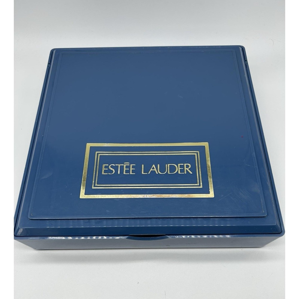 Vintage Blue Estee Lauder Cosmetic Makeup Organizer Storage Vanity Tray Acrylic